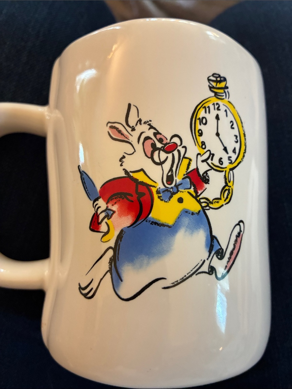 Rae Dunn Alice in Wonderland with Colorful Rabbit and Pocket Watch Design